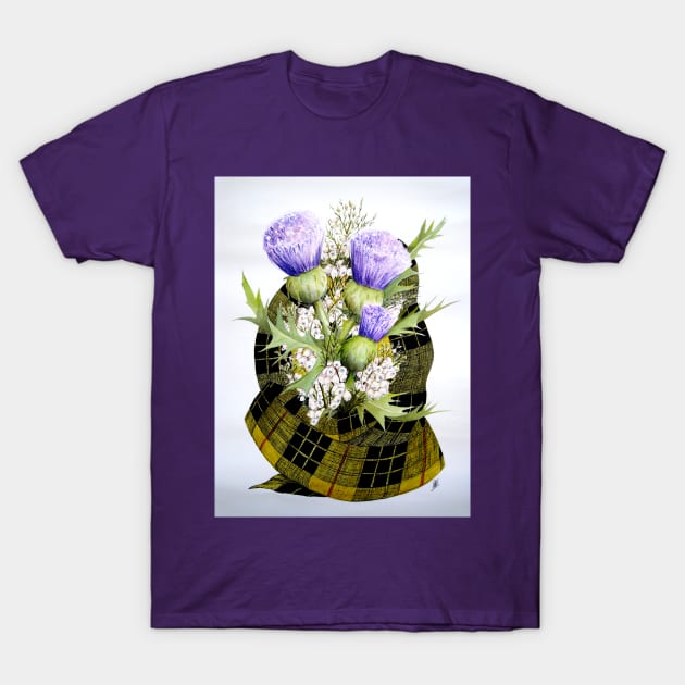 A Scottish Bouquet Watercolour Painting T-Shirt by Heatherian